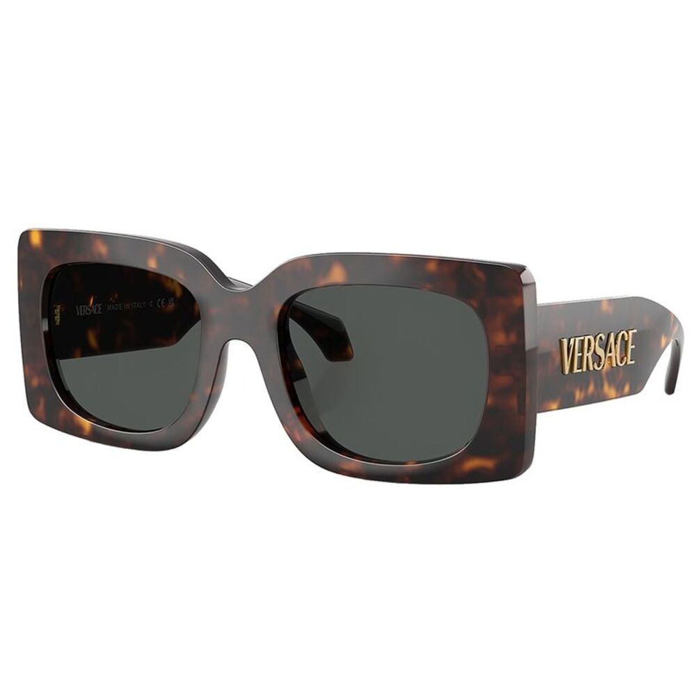 Versace VE 4496U 108/87 Havana Plastic Square Sunglasses Grey Lens